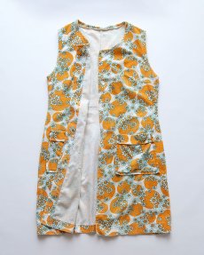 画像3: 70's UNKNOWN BRAND HANDMADE COTTON PILE ALL OVER FLOWER PATTERN N/S TUNIC (3)