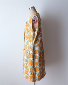 画像13: 70's UNKNOWN BRAND HANDMADE COTTON PILE ALL OVER FLOWER PATTERN N/S TUNIC (13)