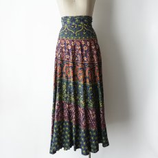 画像1: OLD UNKNOWN BRAND INDIAN COTTON WRAP MAXI SKIRT (1)