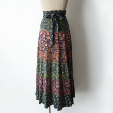 画像3: OLD UNKNOWN BRAND INDIAN COTTON WRAP MAXI SKIRT (3)