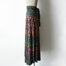 画像2: OLD UNKNOWN BRAND INDIAN COTTON WRAP MAXI SKIRT (2)