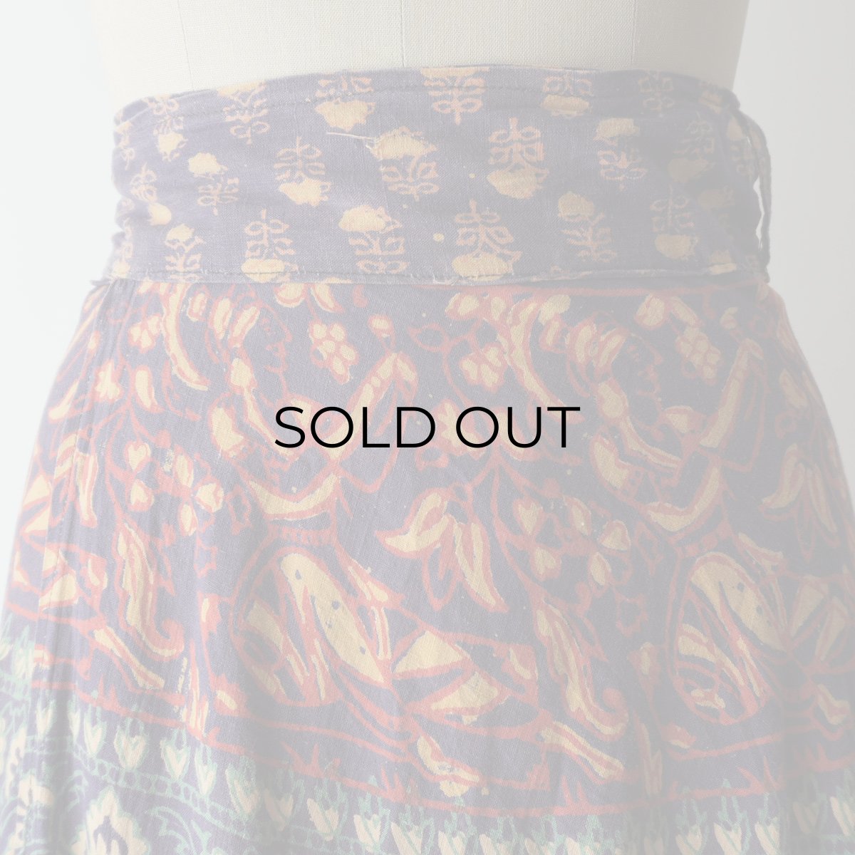 画像4: OLD UNKNOWN BRAND INDIAN COTTON WRAP MAXI SKIRT (4)