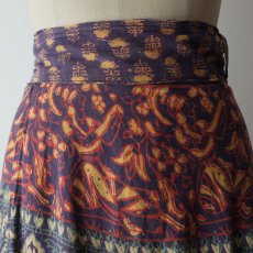 画像4: OLD UNKNOWN BRAND INDIAN COTTON WRAP MAXI SKIRT (4)