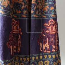 画像10: OLD UNKNOWN BRAND INDIAN COTTON WRAP MAXI SKIRT (10)
