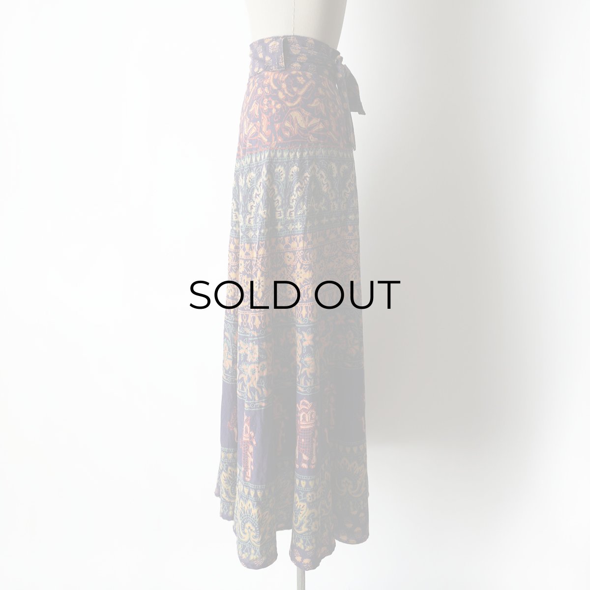 画像2: OLD UNKNOWN BRAND INDIAN COTTON WRAP MAXI SKIRT (2)