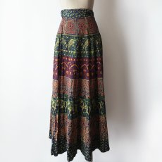 画像4: OLD DECCAN for Fashion Club INDIAN COTTON WRAP MAXI SKIRT (4)