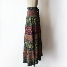 画像5: OLD DECCAN for Fashion Club INDIAN COTTON WRAP MAXI SKIRT (5)