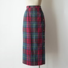 画像8: FSTOP COTTON CHECK SIDE BUTTON MIMOLET SKIRT "MADE IN USA" (8)