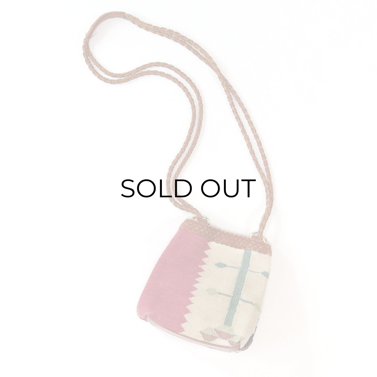 画像3: OLD UNKNOWN BRAND NATIVE PATTERN RUG x LEATHER SHOULDER BAG (3)