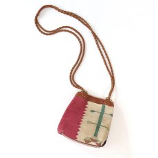 画像3: OLD UNKNOWN BRAND NATIVE PATTERN RUG x LEATHER SHOULDER BAG (3)
