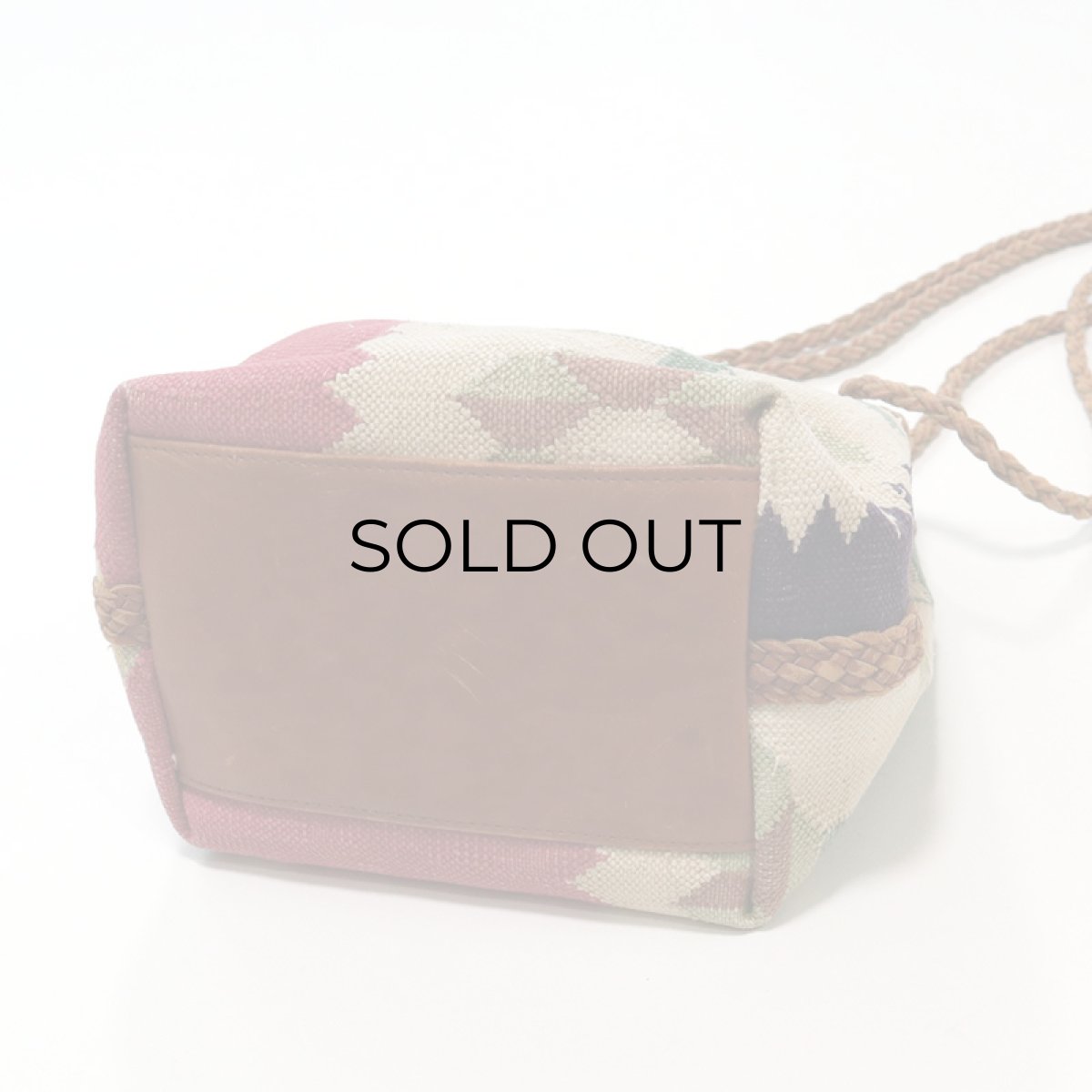 画像5: OLD UNKNOWN BRAND NATIVE PATTERN RUG x LEATHER SHOULDER BAG (5)