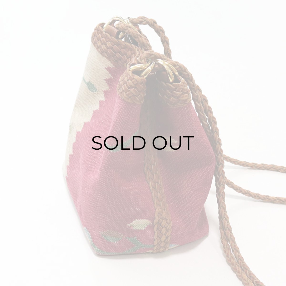 画像4: OLD UNKNOWN BRAND NATIVE PATTERN RUG x LEATHER SHOULDER BAG (4)