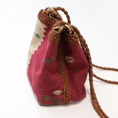 画像4: OLD UNKNOWN BRAND NATIVE PATTERN RUG x LEATHER SHOULDER BAG (4)