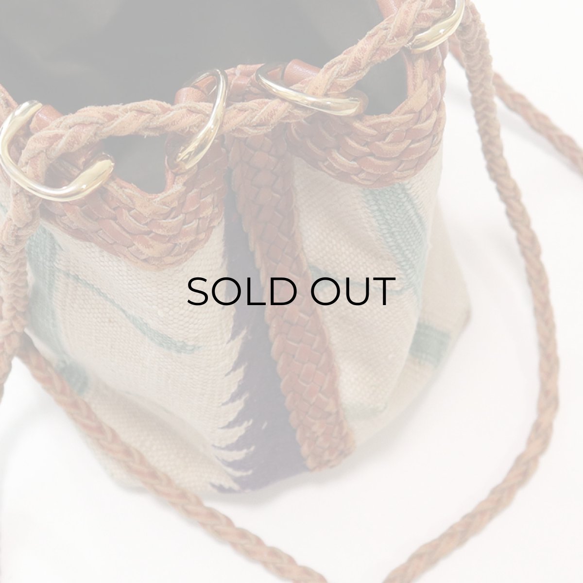 画像7: OLD UNKNOWN BRAND NATIVE PATTERN RUG x LEATHER SHOULDER BAG (7)