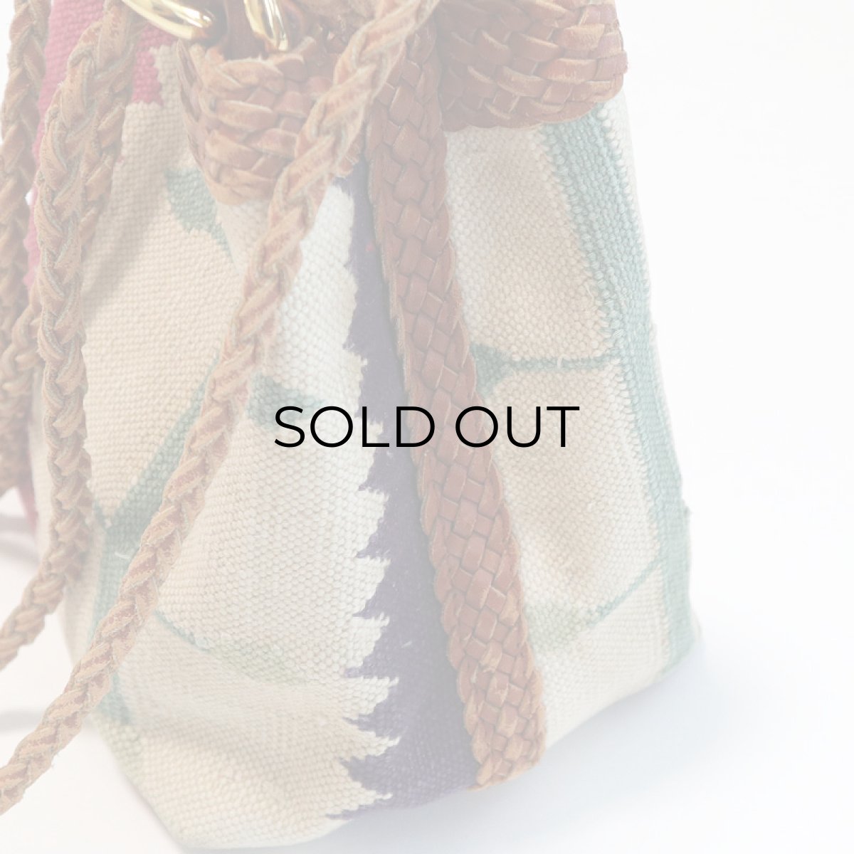 画像10: OLD UNKNOWN BRAND NATIVE PATTERN RUG x LEATHER SHOULDER BAG (10)