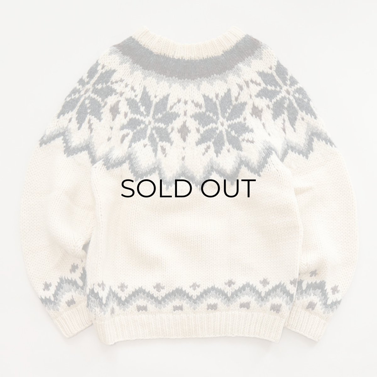 画像2: OLD UNKNOWN BRAND WOOL HAND KNIT NORDIC SWEATER (2)