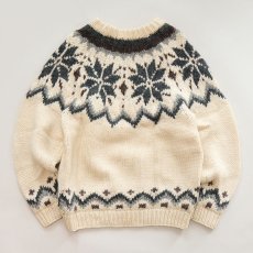 画像2: OLD UNKNOWN BRAND WOOL HAND KNIT NORDIC SWEATER (2)