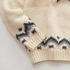 画像4: OLD UNKNOWN BRAND WOOL HAND KNIT NORDIC SWEATER (4)