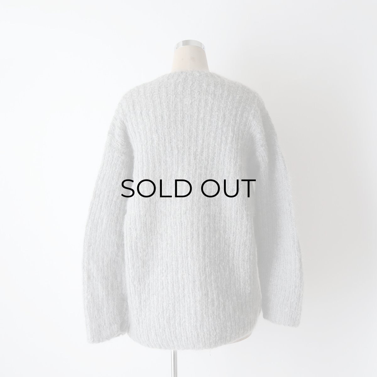 画像11: UNKNOWN BRAND MOHAIR HAND KNIT CREW NECK CARDIGAN (11)