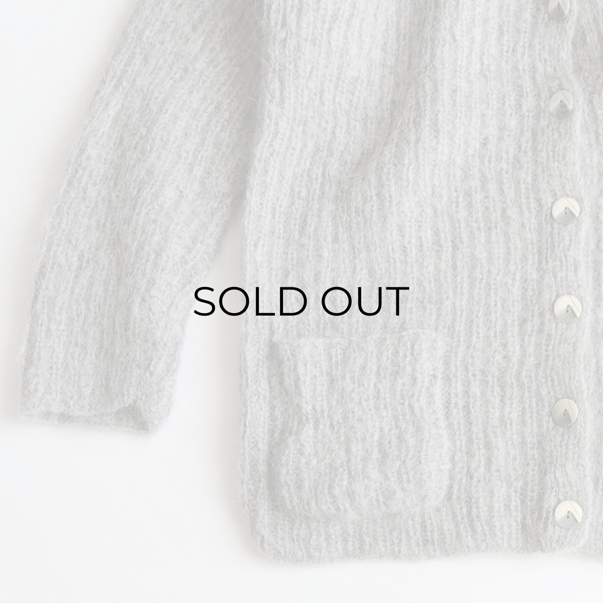 画像4: UNKNOWN BRAND MOHAIR HAND KNIT CREW NECK CARDIGAN (4)