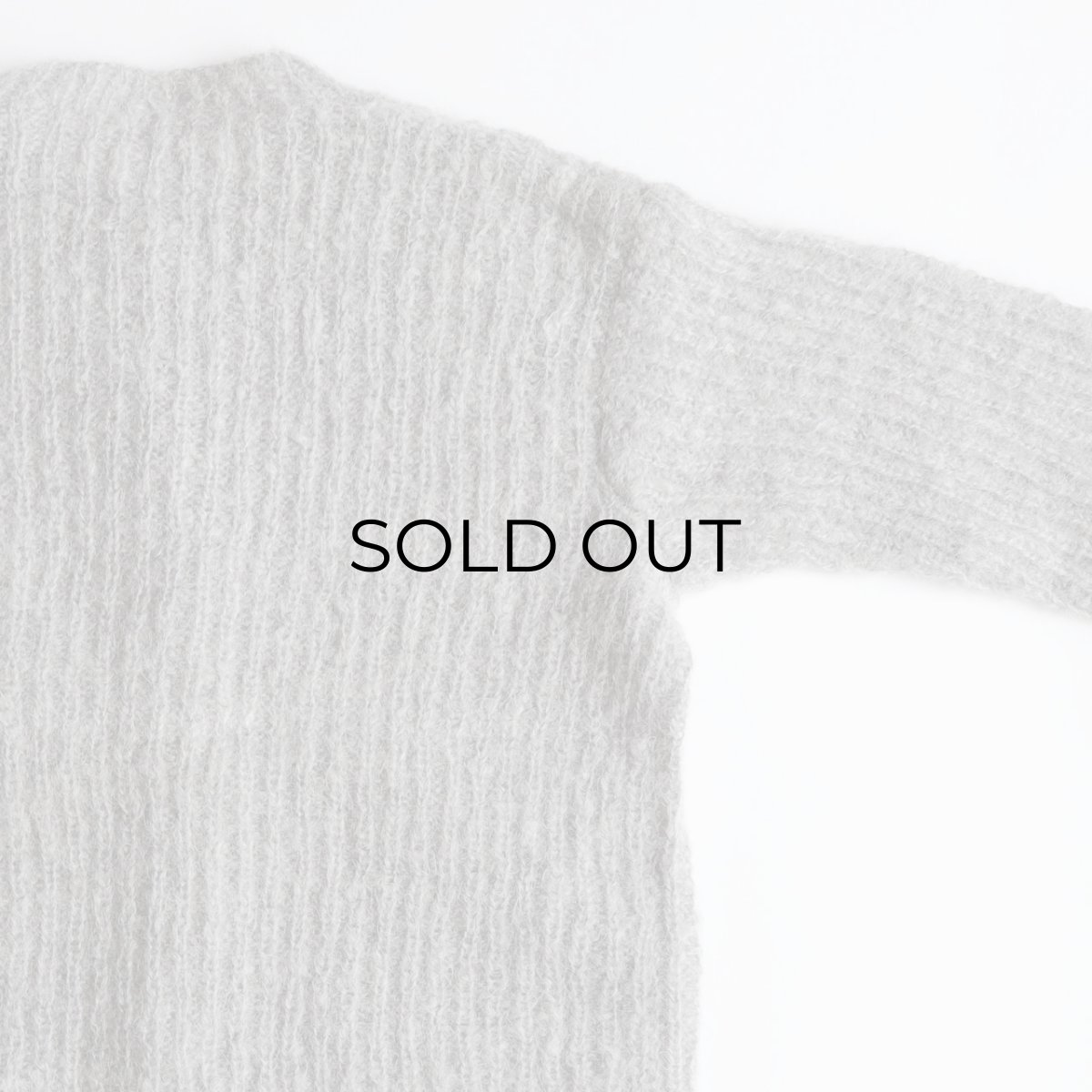 画像5: UNKNOWN BRAND MOHAIR HAND KNIT CREW NECK CARDIGAN (5)