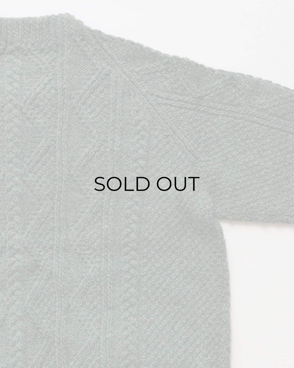 画像5: OLD UNKNOWN BRAND WOOL HAND KNIT CREW NECK FISHERMAN'S CARDIGAN (5)