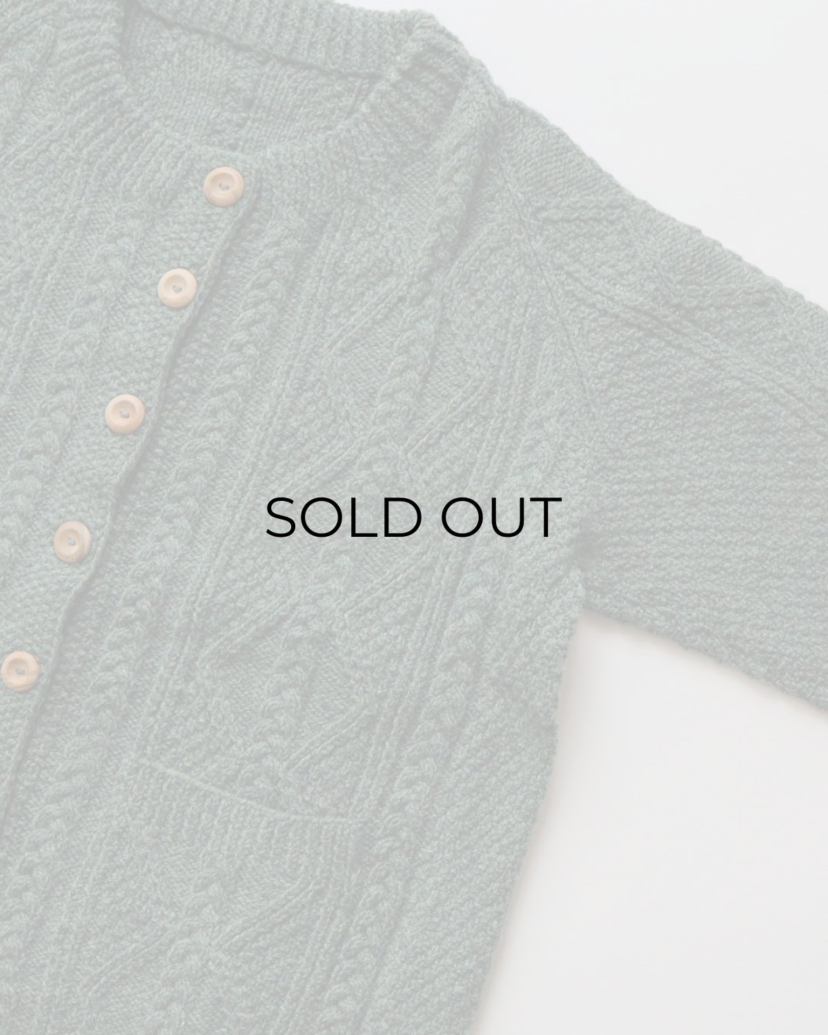 画像3: OLD UNKNOWN BRAND WOOL HAND KNIT CREW NECK FISHERMAN'S CARDIGAN (3)