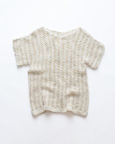 画像1: UNKNOWN BRAND SUMMER MESH KNIT S/S BOATNECK TOP (1)