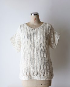 画像7: UNKNOWN BRAND SUMMER MESH KNIT S/S BOATNECK TOP (7)