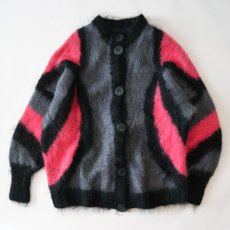 画像1: OLD UNKNOWN BRAND MOHAIR KNIT DESIGN CARDIGAN (1)