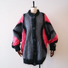 画像7: OLD UNKNOWN BRAND MOHAIR KNIT DESIGN CARDIGAN (7)