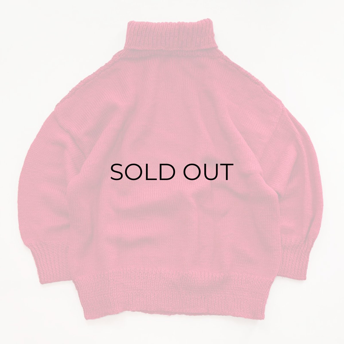 画像2: OLD UNKNOWN BRAND WOOL HAND KNIT TURTLE NECK WIDE SWEATER (2)