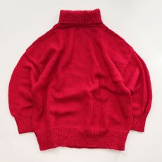 画像2: OLD UNKNOWN BRAND WOOL HAND KNIT TURTLE NECK WIDE SWEATER (2)