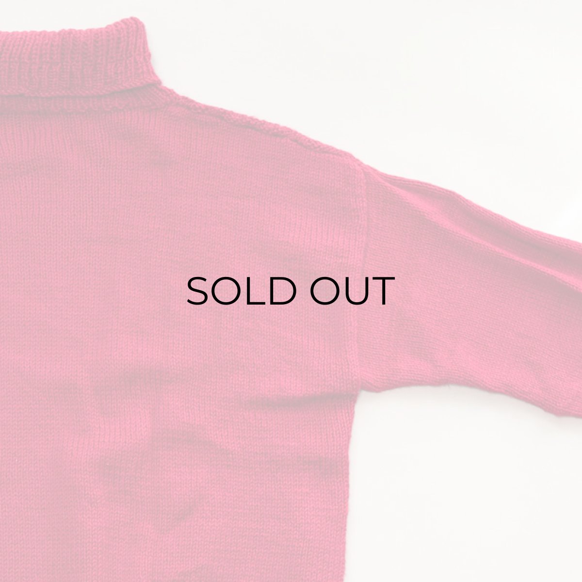 画像5: OLD UNKNOWN BRAND WOOL HAND KNIT TURTLE NECK WIDE SWEATER (5)