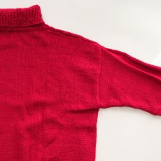 画像5: OLD UNKNOWN BRAND WOOL HAND KNIT TURTLE NECK WIDE SWEATER (5)