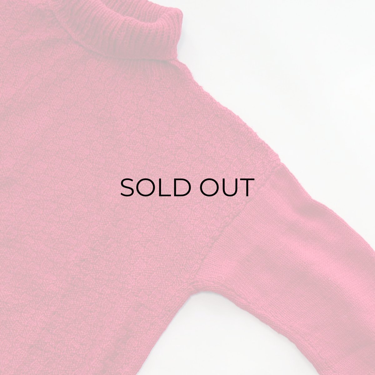 画像3: OLD UNKNOWN BRAND WOOL HAND KNIT TURTLE NECK WIDE SWEATER (3)