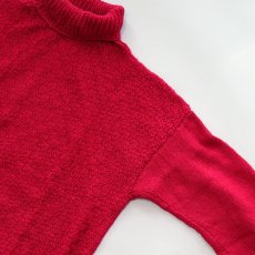 画像3: OLD UNKNOWN BRAND WOOL HAND KNIT TURTLE NECK WIDE SWEATER (3)