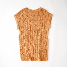 画像2: OLD COTTON HAND KNIT CROCHET VEST (2)