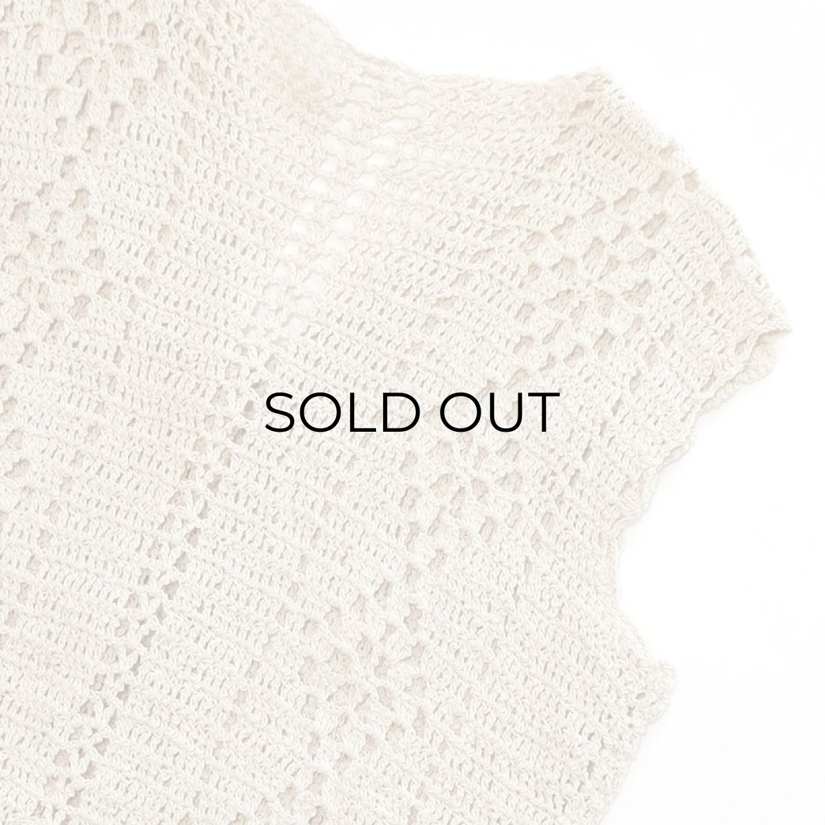 画像5: COTTON HAND KNIT CROCHET VEST (5)