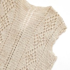 画像5: COTTON HAND KNIT CROCHET VEST (5)