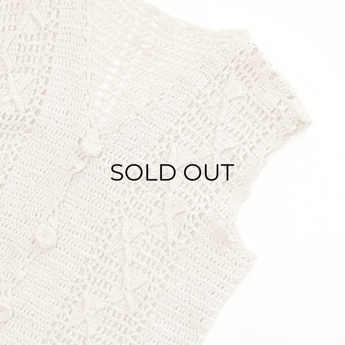 画像3: COTTON HAND KNIT CROCHET VEST (3)