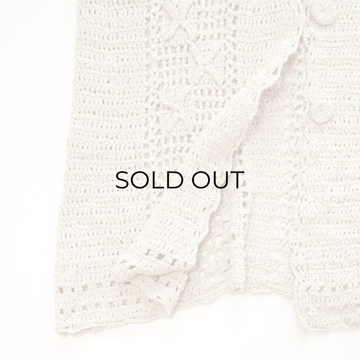 画像4: COTTON HAND KNIT CROCHET VEST (4)