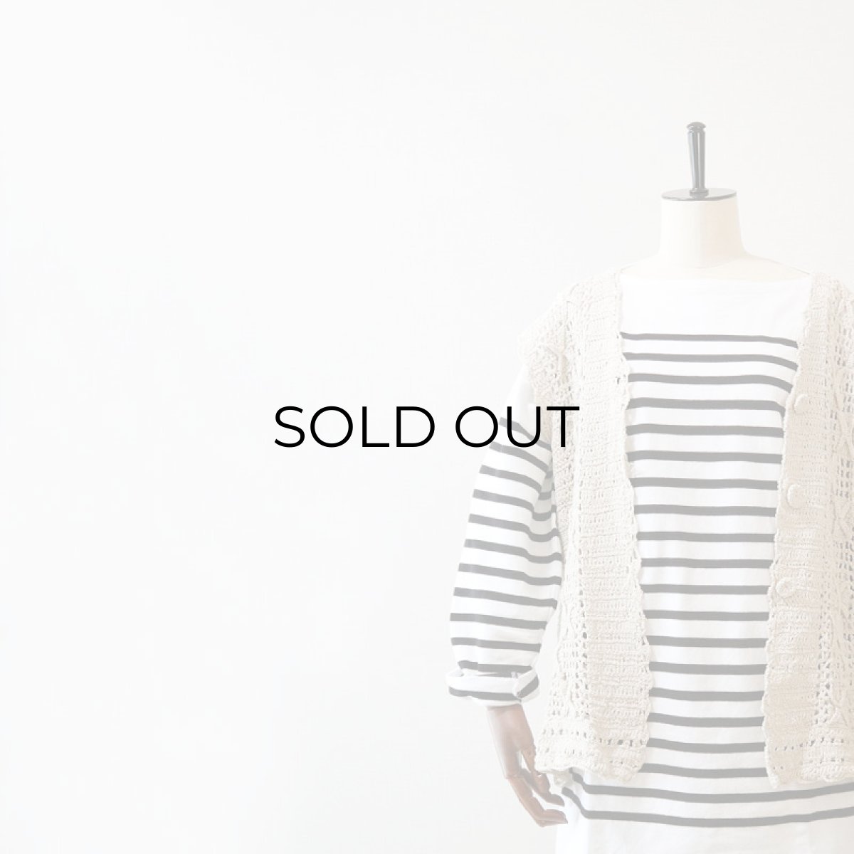 画像8: COTTON HAND KNIT CROCHET VEST (8)