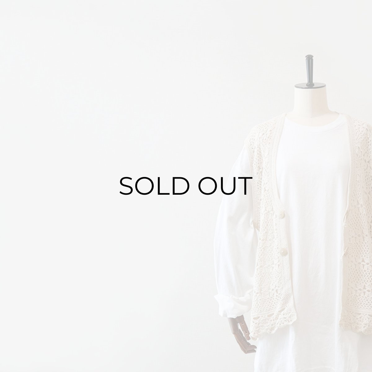 画像7: COTTON HAND KNIT CROCHET VEST (7)