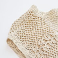 画像6: COTTON HAND KNIT CROCHET VEST (6)