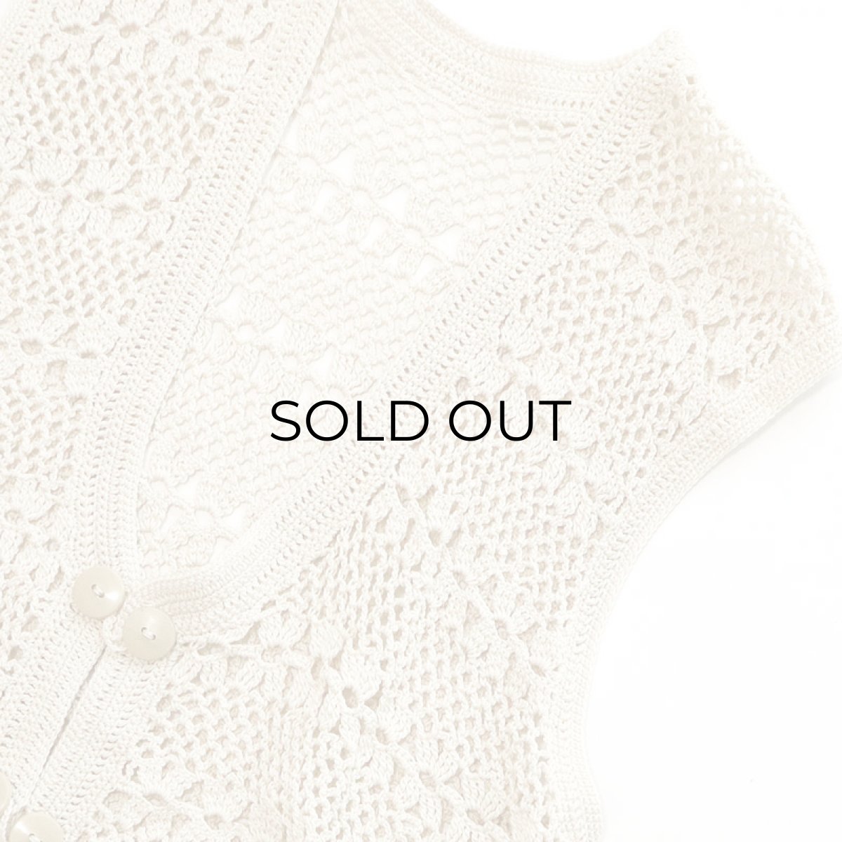 画像3: COTTON HAND KNIT CROCHET VEST (3)