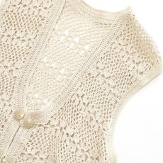 画像3: COTTON HAND KNIT CROCHET VEST (3)