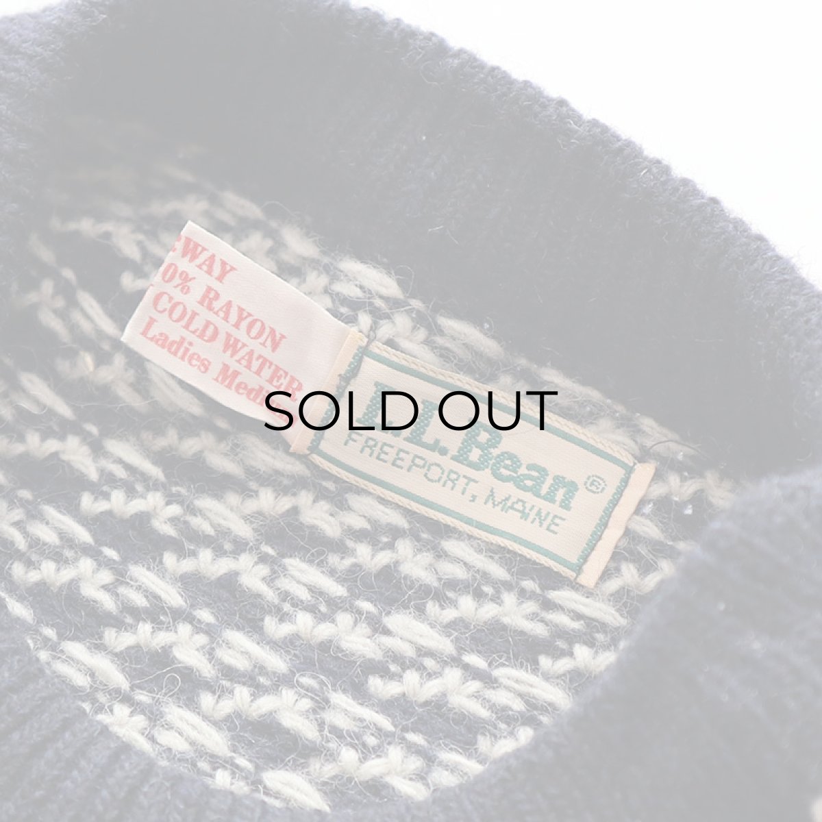 画像7: 〜80's L.L. Bean WOOL RAYON KNIT BIRDS EYE PATTERN NORDIC SWEATER "MADE IN NORWAY" (7)