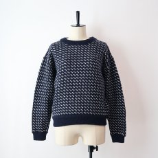 画像8: 〜80's L.L. Bean WOOL RAYON KNIT BIRDS EYE PATTERN NORDIC SWEATER "MADE IN NORWAY" (8)