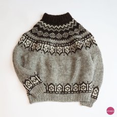 画像1: OLD UNKNOWN BRAND WOOL HAND KNIT ICELANDIC SWEATER (1)